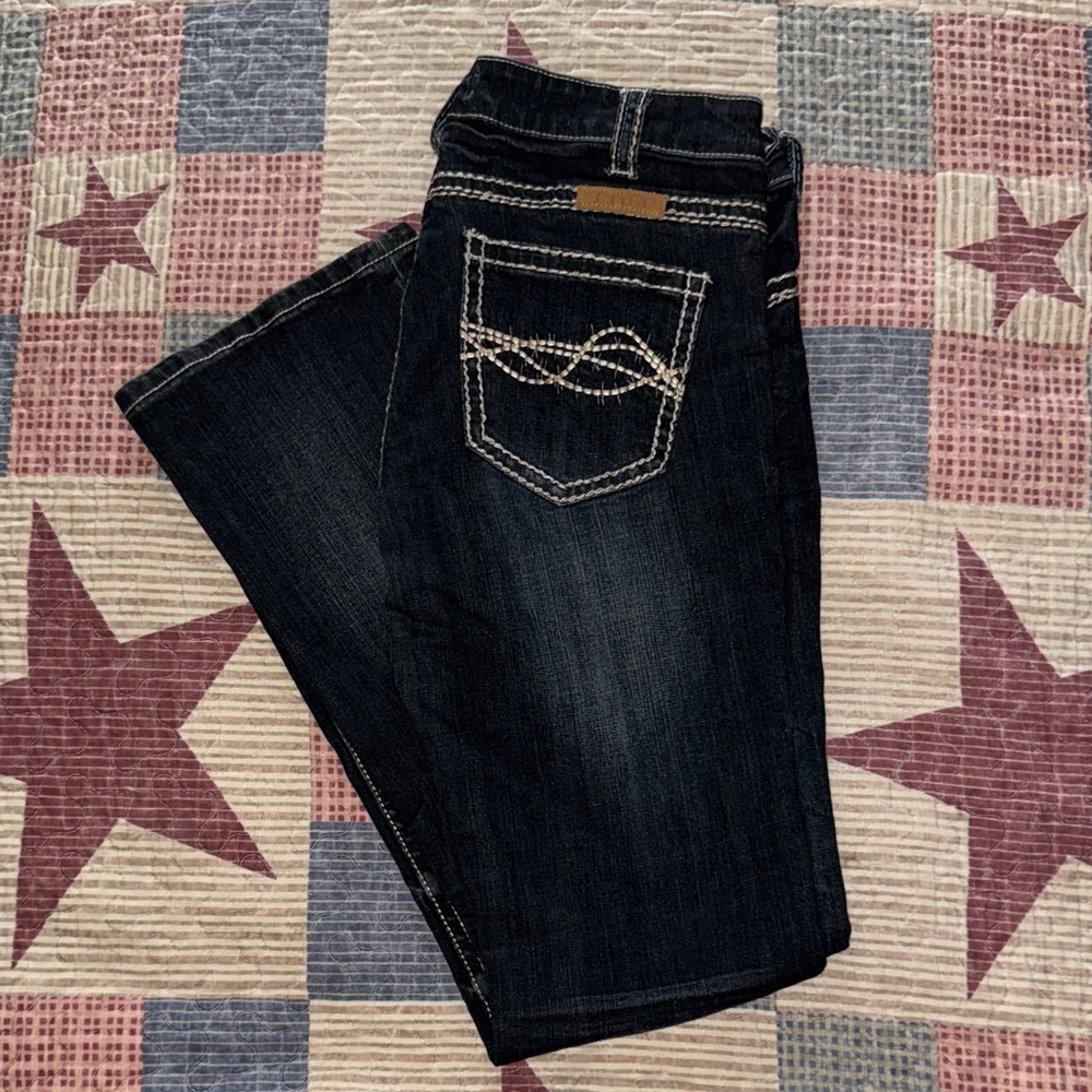 Cowgirl Tuff Dark Blue Boot Cut Jeans
